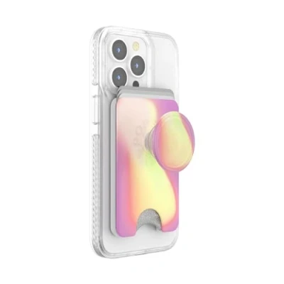 Immagine di PopSockets: PopWallet + per MagSafe Anello Adattatore Incluso Porta Carte con Top Intercambiabile Integrato Smartphone e Custodie Aurange