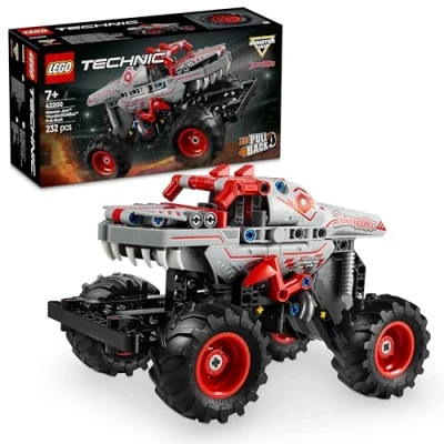 Immagine di LEGO Technic Pull Back ThunderROARus, Monster Truck Giocattolo da Costruire, Giochi per Bambini e Bambine 7 Anni, Idea Regalo di Compleanno i Fan dei Veicoli delle Gare Jam 42200