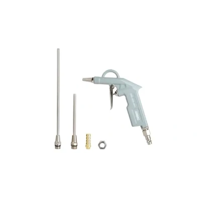 Immagine di ABAC Pistola di Soffiaggio ad Aria Compressa G 502 PLUS, con Ugelli Multipli (25, 100 e 200 mm) per varie applicazioni, raccordo universale a resca, Pressione Max 8 Bar, Alluminio