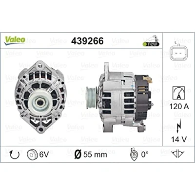 Immagine di VALEO 439266 Alternatore 14V 120A RENAULT: CLIO 2, Kangoo I, MASTER 2 Kasten, OPEL: Movano A Van, Bus