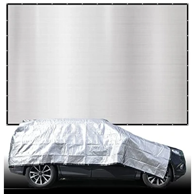 Immagine di AMANKA 4x6 m Copertura Sole Auto 99% Sombra Telo Anti UV Tessuto Oscurante Termico Parasole Esterno Copri Camper Telone Campeggio Tarp Riflettente per Giardino Spiaggia