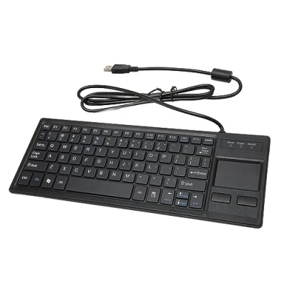 Immagine di Tastiera K800 con Touchpad, Cablata Mini Compatta Ultrasottile Hub USB Integrato, Plug and Play, per PC, Laptop, Tablet, TV, Computer