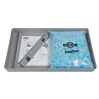 Immagine di Vassoio riutilizzabile per lettiera PetSafe ScoopFree con cristalli premium non agglomeranti Compatibile tutte le lettiere automatiche autopulenti ScoopFree, Grigio, 2 kg