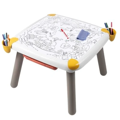 Immagine di Smoby Tavolo Creativo, 7600420400, +3 Anni, Inclusi Due Fogli da Disegno, 3 vani Porta Oggetti, Un cassetto e 2 Penne