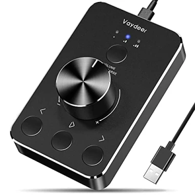 Immagine di VAYDEER Manopola di controllo del volume USB con una funzione disattivazione per computer, controller audio supporta WinXP/7/8 10/VISTA/MAC/Linux