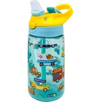 Immagine di NERTHUS FIH 1353 Bottiglia per bambini riutilizzabile senza BPA con beccuccio pieghevole, ergonomica, resistente, durevole, leggera