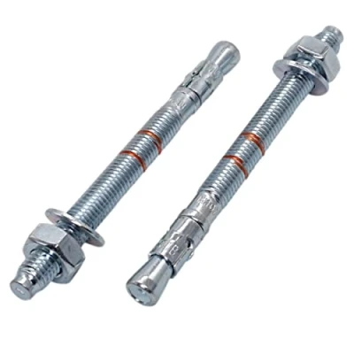 Immagine di Confezione da 10 tasselli a cuneo M12 x 110 mm, in metallo, bullone passante, fissaggio muratura, ancoraggio di espansione per calcestruzzo (10, mm)