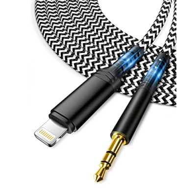 Immagine di [Certificato Apple MFi] cavo AUX per iPhone，Lightning su da 3,5 mm auto/cuffie/altoparlante, compatibile con iPhone 14/14 Pro/13/13 Pro/12/12 Pro/11/11Pro/X/XS/XR/8/7, nero