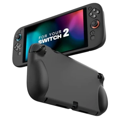 Immagine di MoKo Custodia Protettiva in Silicone per Nintendo Switch 2 2025, Design di Copertura con Impugnatura Ergonomica, Assorbimento degli Impatti e Resistente ai Graffi Compatibile 2, Nero