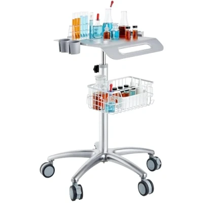 Immagine di VEVOR Carrello medico, mobile da 26,77&quot; 42,91&quot; regolabile in altezza, laboratorio tavolo con rotelle per clinica, bellezza e salone