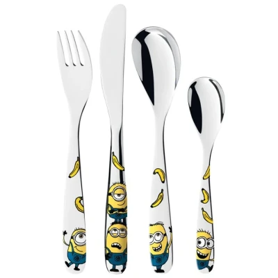 Immagine di WMF Set posate bimbo Minions, 4 pezzi, colorate, acciaio inox 18/10