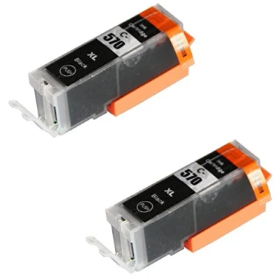 Immagine di 2 NERO Cartucce d&#039;inchiostro compatibili per Canon Pixma MG5750 MG5751 MG6850 MG6851 MG7750 TS5050 TS6050 MG5752 MG5753 MG6852 MG6853 TS5051 TS5053 TS6051 TS6052 PGI 570PGBK XL