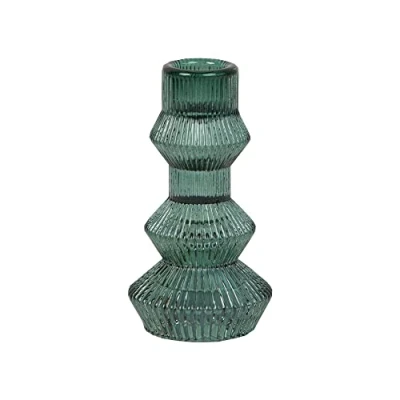 Immagine di Talking Tables Portacandele in vetro verde salvia Supporto a 3 livelli coste per decorazioni natalizie da tavola, la casa, accessori, cene interne o esterne, compleanni, matrimoni