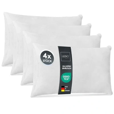 Immagine di LILENO HOME Set di 4 riempimento cuscino 30x50 cm interno lavabile a 40C adatto per allergici in poliestere come divano, la testa