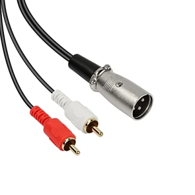 Immagine di MEIRIYFA XLR maschio a 2 Phono RCA Adattatore Y splitter Patch Cavo, 1 3 pin su doppio (1,5 m)