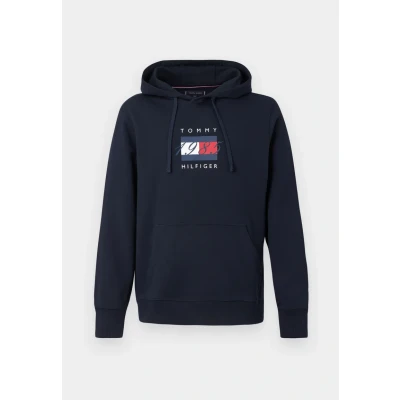 Immagine di Tommy Hilfiger Linear FLAG Graphic Hoodie Unisex Felpa, Taglia: Small, Desert sky