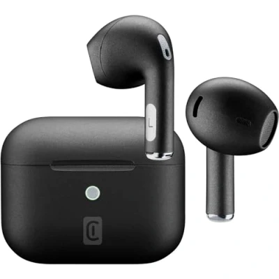 Immagine di cellularline CRYSTAL Auricolari TWS Bluetooth 5.0 Wireless In Ear con Custodia di Ricarica Environment Noise Cancelling Talk Time: 3.5 ore : 1.5 Portata: 10mt Colore Nero