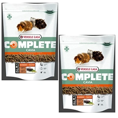 Immagine di Versele Laga Complete Cavia all in one Nutrizione Confezione Doppia 2 x 500 g Pellet per Cavie Contiene fieno di fleolo Arricchito con bacche sambuco ed erbe aromatiche
