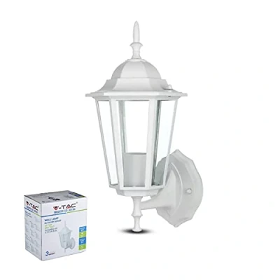 Immagine di Portalampada Lanterna Facing Up Alluminio e Vetro Ip44 Bianco E27