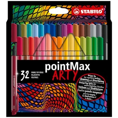 Immagine di Fineliner Premium STABILO pointMax ARTY Astuccio da 32 Colori assortiti