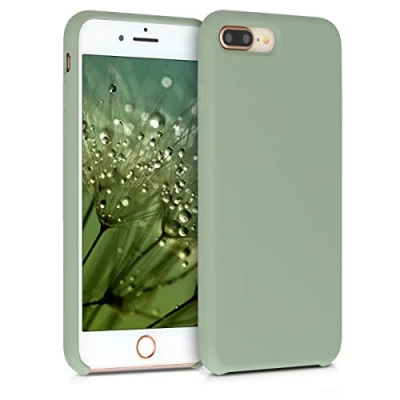 Immagine di kwmobile Cover per Apple iPhone 7 Plus/iPhone 8 Plus Custodia Back Case Smartphone in Silicone TPU Protezione Gommata verde grigio