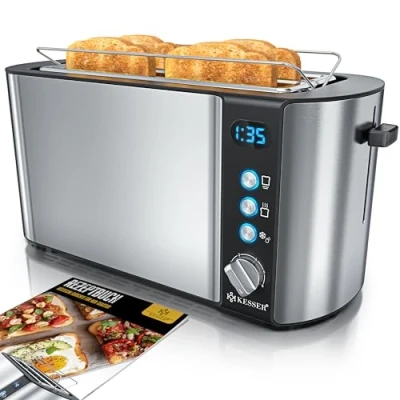 Immagine di KESSER® tostapane con inserto per panini, automatico a fessura lunga 6 livelli di abbronzatura + funzione scongelamento e riscaldamento, spegnimento automatico, sollevamento