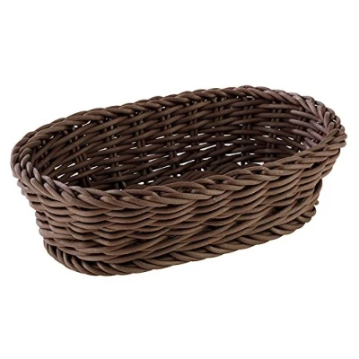 Immagine di cestino APS, ovale &quot;PROFI LINE&quot; cestino, di vimini in polipropilene dimensioni: 19 x 12 cm/altezza: 6 cm/colore: marrone scuro