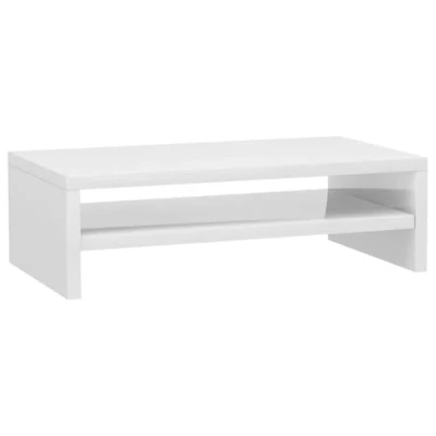 Immagine di vidaXL Supporto per Schermo Moderno Minimalista Elegante Robusto con Ripiano Basso Stand Monitor Desktop Mobile Porta TV Bianco Lucido in Truciolato