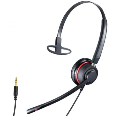 Immagine di CLEYVER Flex Jack Mono, Micro Cuffie cablate 3,5 mm Ultra Leger, Cancellazione del rumore, Softphone,PC,Mac,Smartphone,Tablet, Nero