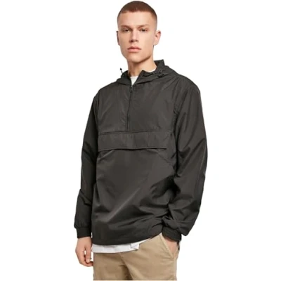 Immagine di Build Your Brand Basic Pull Over Jacket Giacca a Vento, Nero, XXXXL Uomo