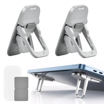 Immagine di Chstarina 2 Pezzi Mini Supporto per Laptop, PC Portatile, Invisibile, Ergonomico, Pieghevole, in Alluminio, Computer Portatile Portatili