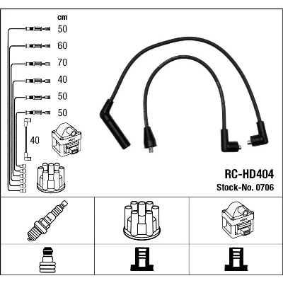 Immagine di NGK 0706 Kit Cavi Accensione 7