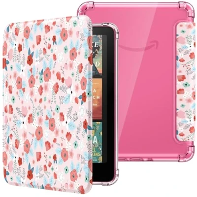 Immagine di MoKo Custodia Compatibile con Kindle Paperwhite da 7 Pollici 12a Generazione 2024, Cover Leggera per eBook Reader in TPU Morbido Auto Sveglia/Sonno, Primavera rosa