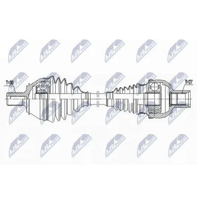 Immagine di NTY NPW ME 158 Albero motore / Semiasse Assale anteriore Dx 509mm Cambio manuale