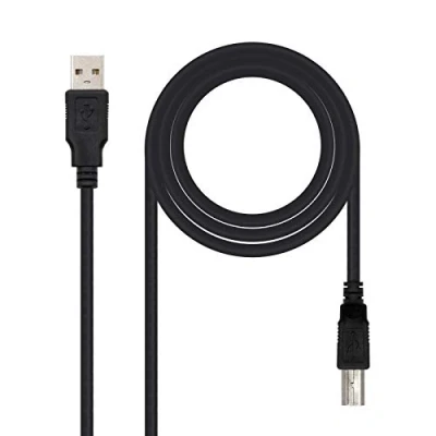 Immagine di Nanocable 10.01.0104 BK Cavo USB 2.0 per stampante, tipo A/M B/M, maschio maschio, nero, 3.0 mts