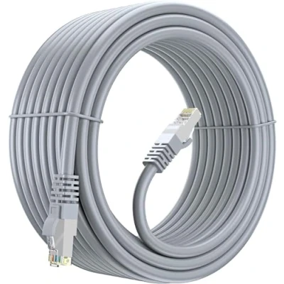Immagine di MutecPower 20m Ethernet Cat5E CAVO DI RETE FTP con spina RJ45 Per PC, LAN, grigio 20 Meter