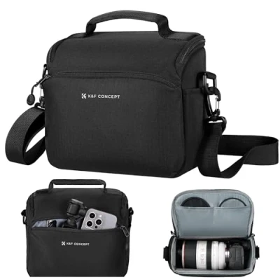 Immagine di K&amp;F Concept borsa per fotocamera, piccola a tracolla singola Crossbody Custodia con cinghia regolabile compatte Borse macchina fotografia DSLR/SLR/Mirrorless ferroso