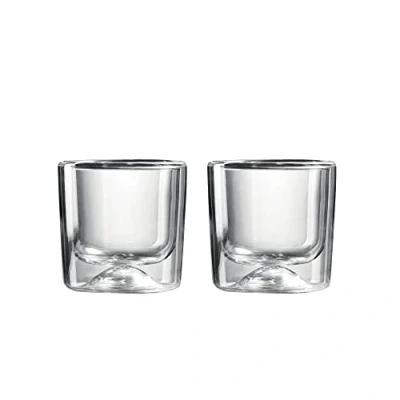 Immagine di Guzzini Gocce, Set 2 Bicchieri a Doppia Parete Trasparente, Ø 6,5 x h6,3 cm 88 cc 22300000