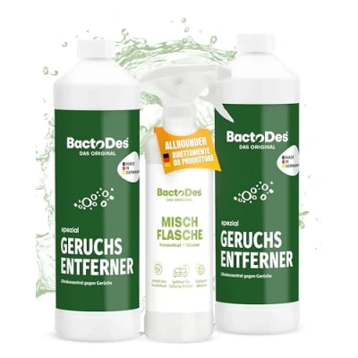 Immagine di Bactodes Neutralizzatore Speciale di odori concentrato da 2 Litri con boccetta Spray Detergente Enzimatico Universale Effetto bio microbico Rimuove efficacemente Tutti Gli sgradevoli