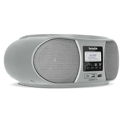 Immagine di TechniSat DIGITRADIO 1990 Radio CD DAB+, FM AUX, Bluetooth, CD, USB Funzione di carica della batteria , allarme Argento