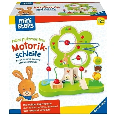 Immagine di Ravensburger Ministeps Pelles Fiocco per motorie, Fantasia in Legno, con 2 Anelli Filo, Giocattolo Bambini a Partire da 1 Anno, Colore Bianco, Small, 04579