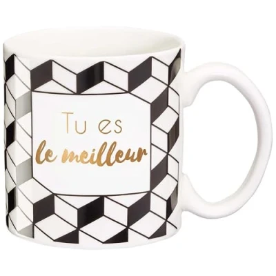 Immagine di Draeger Tazza originale da tè offrire in regalo ai propri cari caffè fine porcellana 350 ml 8 cm di diametro x 8,5 altezza sei il migliore