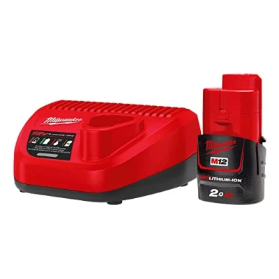 Immagine di Milwaukee, set di caricabatterie e batteria, codice M12 NRG 201, 12 Volt, 1 batteria 2.0 Ah Li Ion (ioni litio)