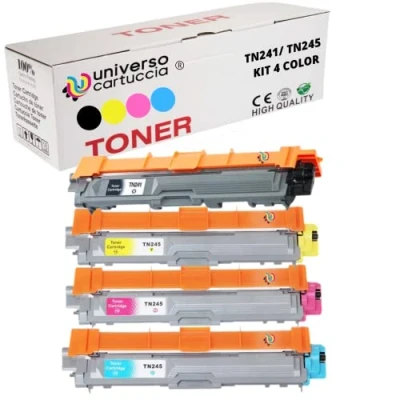 Immagine di universo cartuccia®Rebuilt TN241 TN245 TN 241 245 Brother HL 3140CW 3150CDW 3170CDW MFC 9340CDW 9140CDN 9330CDW 9130CW DCP 9020CDW 9015CDW(1, KIT 4 COLORI)