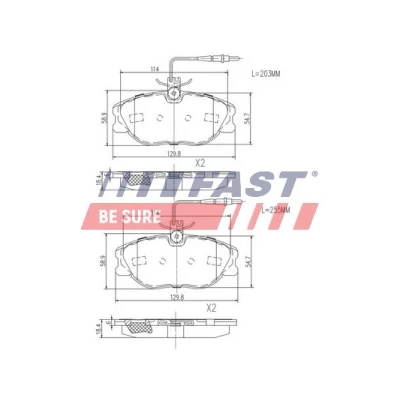 Immagine di FAST FT29054 Kit pastiglie freno Assale anteriore con sensore usura integrato FIAT: Scudo I Van, Station Wagon, Ulysse