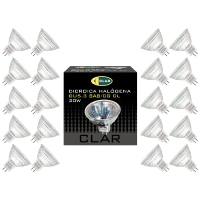 Immagine di CLAR Lampadina 12V 20W, Alogena, Lampade Alogene, Lampada Faretti Alogeni, Faretto 12v, Alogeno, (Pack 20)