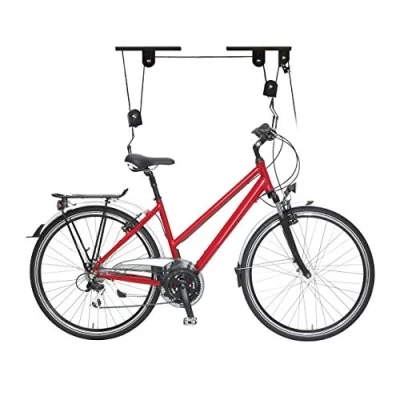 Immagine di Relaxdays 2X Portabici da Soffitto Fino a 20 kg, Appendi Bicicletta Carrucola, Garage e Cantina, Ganci di Supporto, Nero