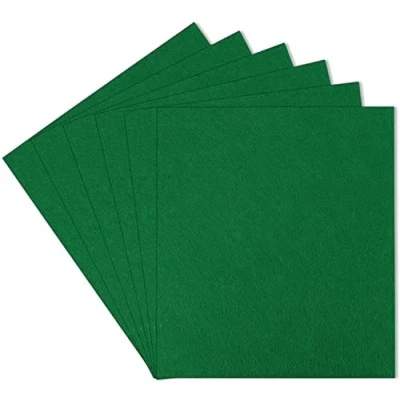 Immagine di SAVITA 5 pezzi 25,4 x 22,8 cm 3 mm di spessore fogli feltro, quadrati tessuto artigianale duro in feltro rigido per bambini, fai da te, artigianato, ricamo, cucito, progetti artigianali (verde)