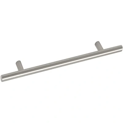 Immagine di OBF Grimme 8514210096 Maniglia per mobili Cristo (Barell), diametro 12 mm, larghezza 176 manico in acciaio inox spazzolato, argento, distanza tra i fori 96 mm