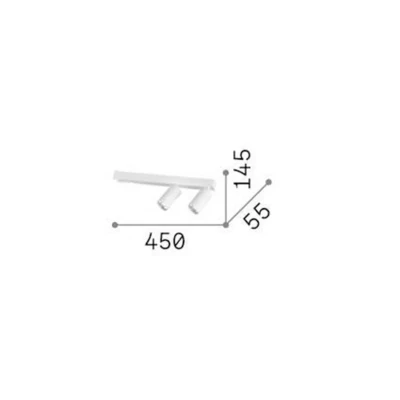 Immagine di Ideallux Ideal Lux Profilo, faretto da soffitto, nero, a 2 luci, in metallo
